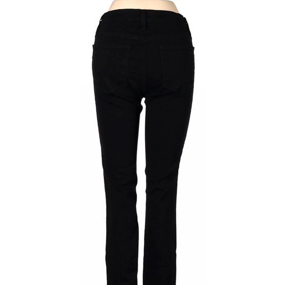 Frame Jeans Black Straight Leg Cut Super Low Rise Waist Sz 25 #177 - Picture 3 of 4